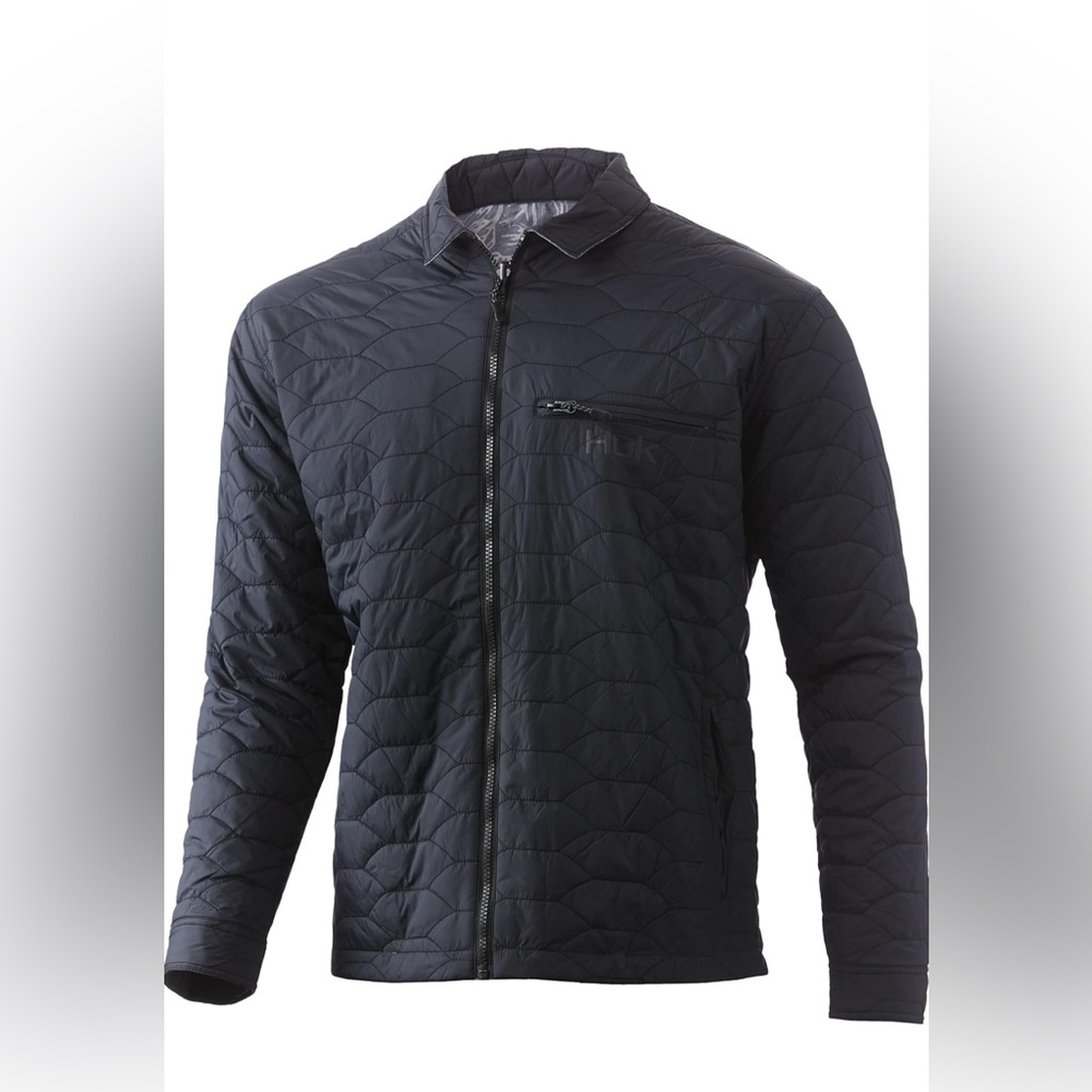 Gently used HUK Men's Ballast Quilted Reversible Water Resistant Jacket - Size L